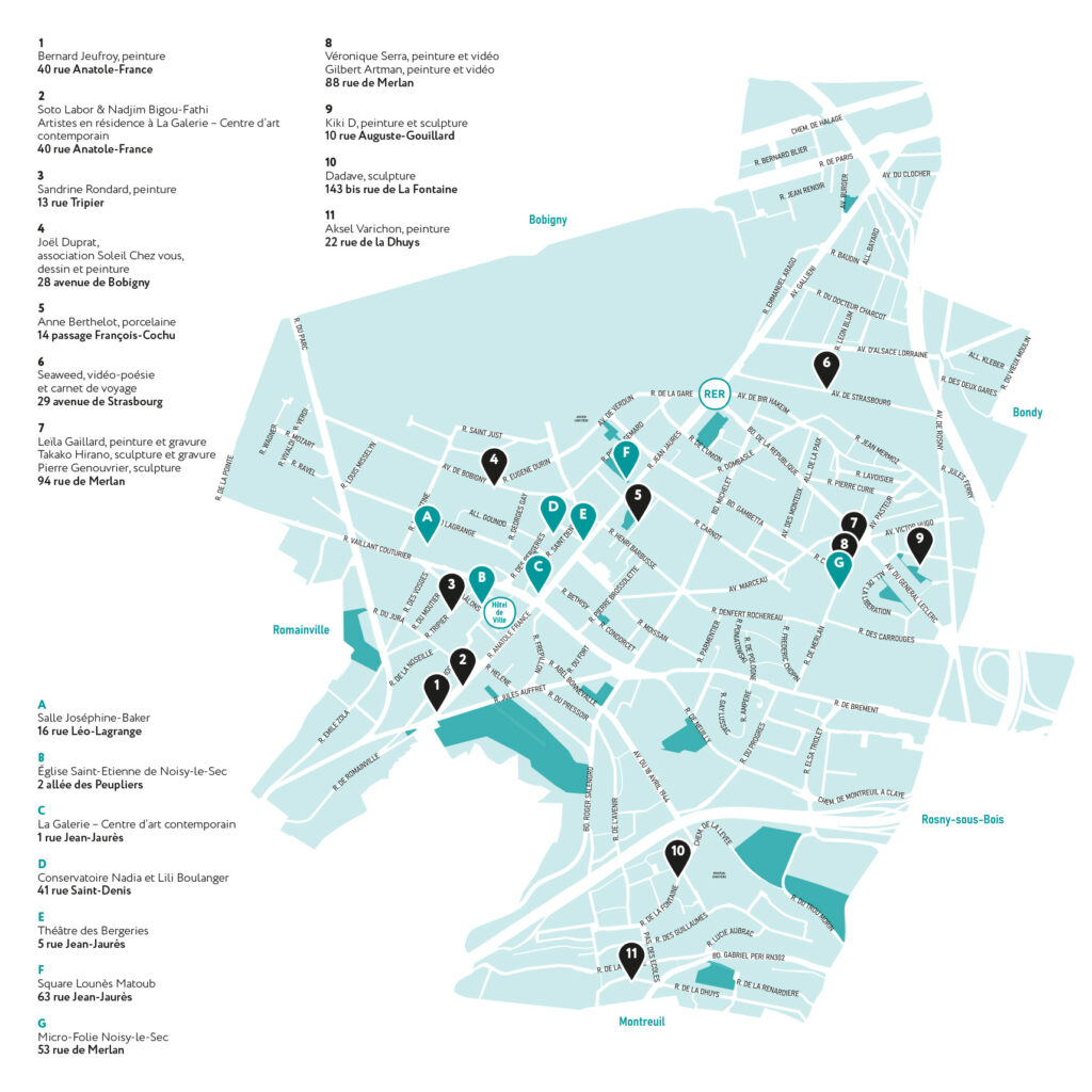Carte des portes ouvertes des ateliers d'artistes à Noisy-le-Sec