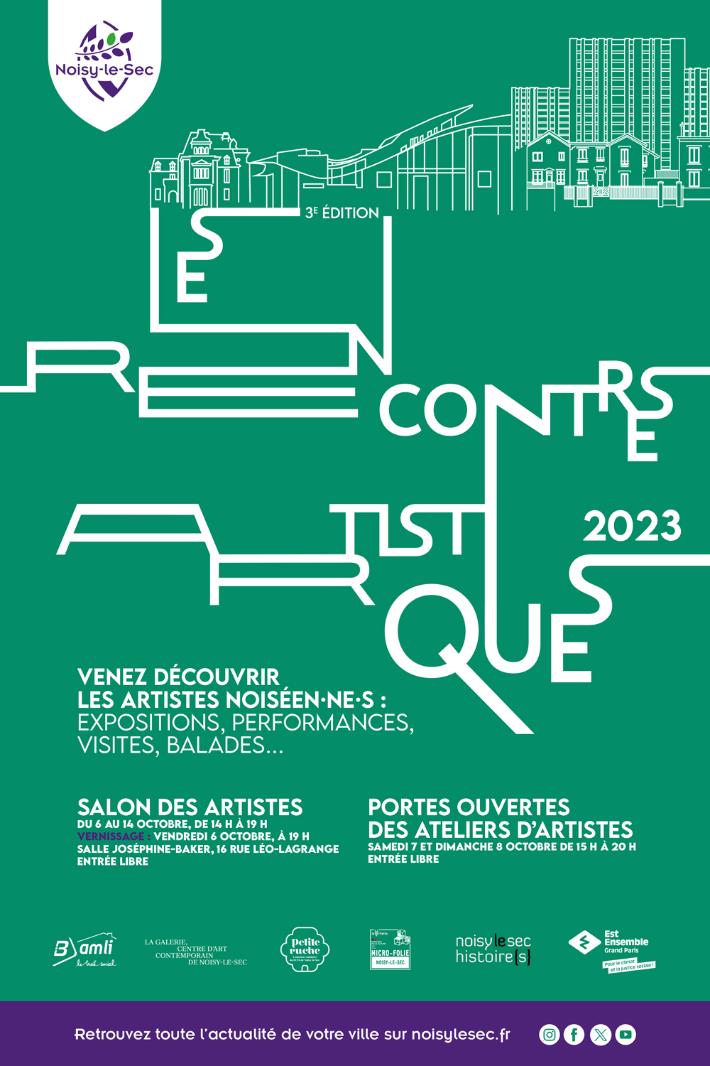 affiche rencontres artistiques de Noisy-le-Sec 2023